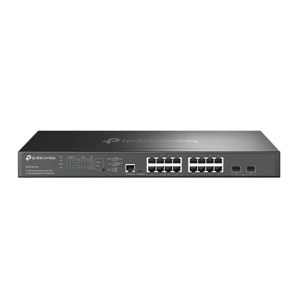 Switch Omada L2+ de 16 puertos a 2.5G y 2 SFP+ a 10G - con 8 PoE+ Switch Omada L2+ de 16 puertos a 2.5G y 2 SFP+ a 10G - con 8 PoE+